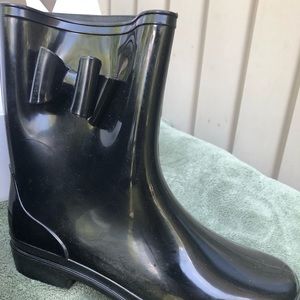 DAV Ankle Bootie Black Rain Boots, Size 9